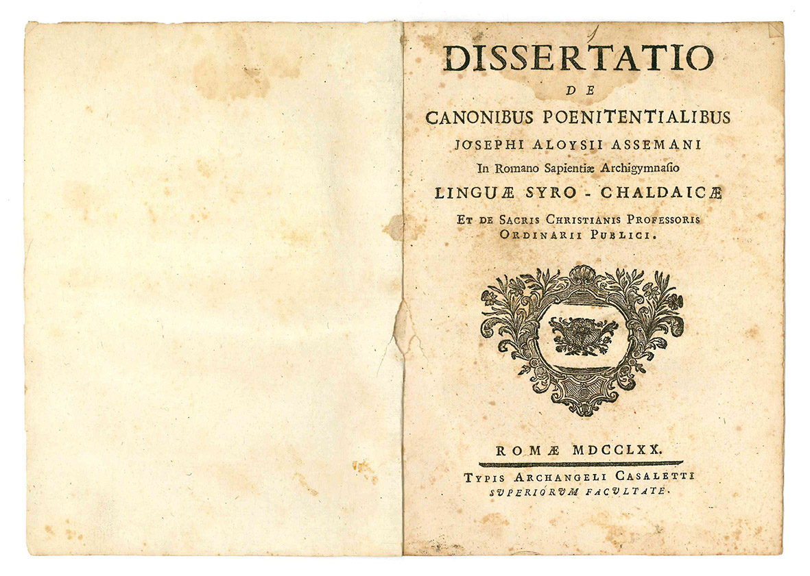 Dissertatio de canonibus poenitentialibus ... In Romano Sapientiae Archigymnasio Linguae …