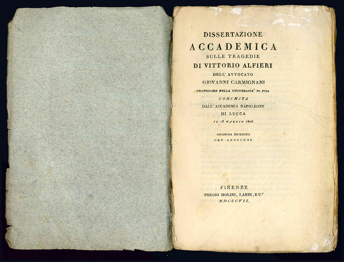 Dissertazione accademica sulle tragedie di Vittorio Alfieri dell'avvocato Giovanni Carpigani …