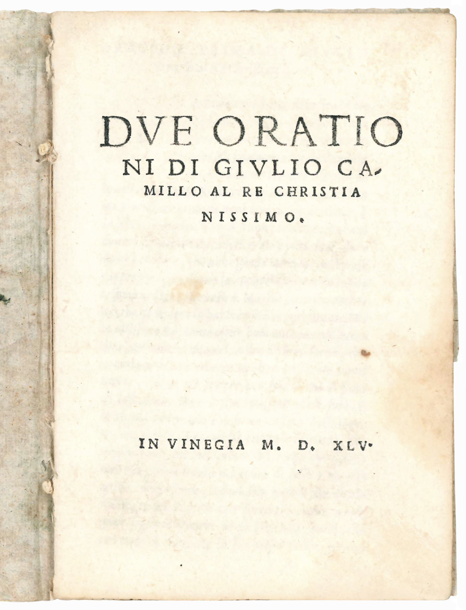 Due orationi di Giulio Camillo al Re Christianissimo