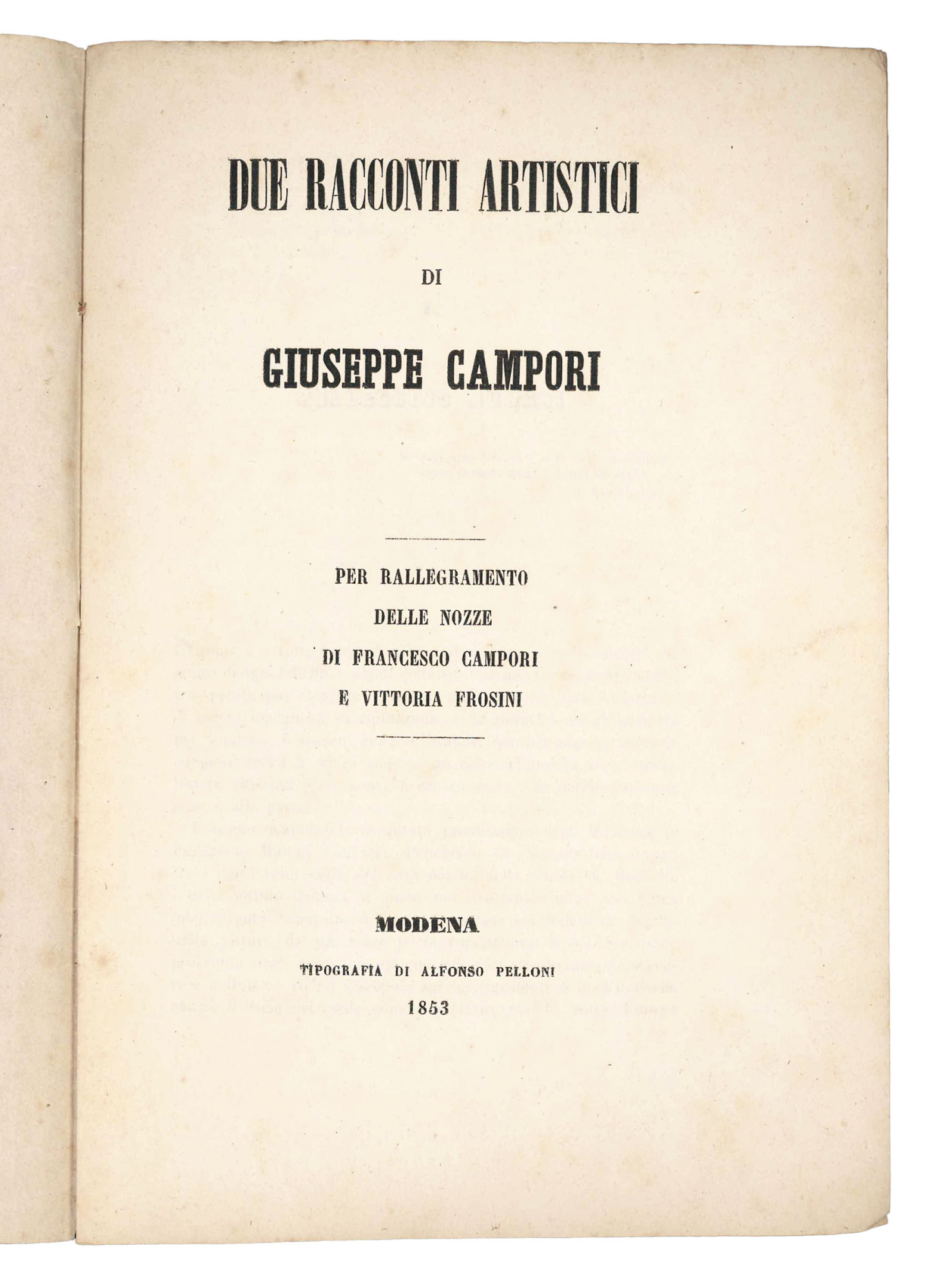 Due racconti artistici.