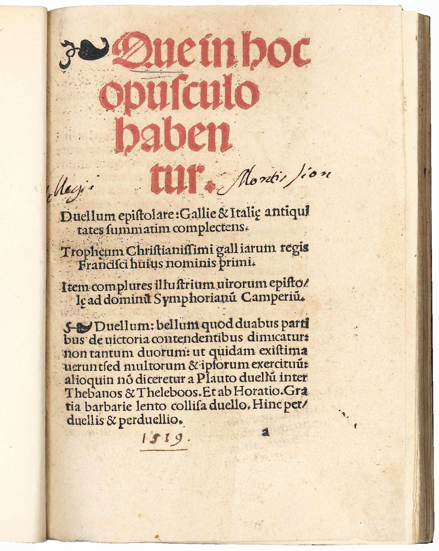 Duellum epistolare: Gallie &amp; Italiæ antiquitates summatis complectens. Trophaeum Christianissimi …