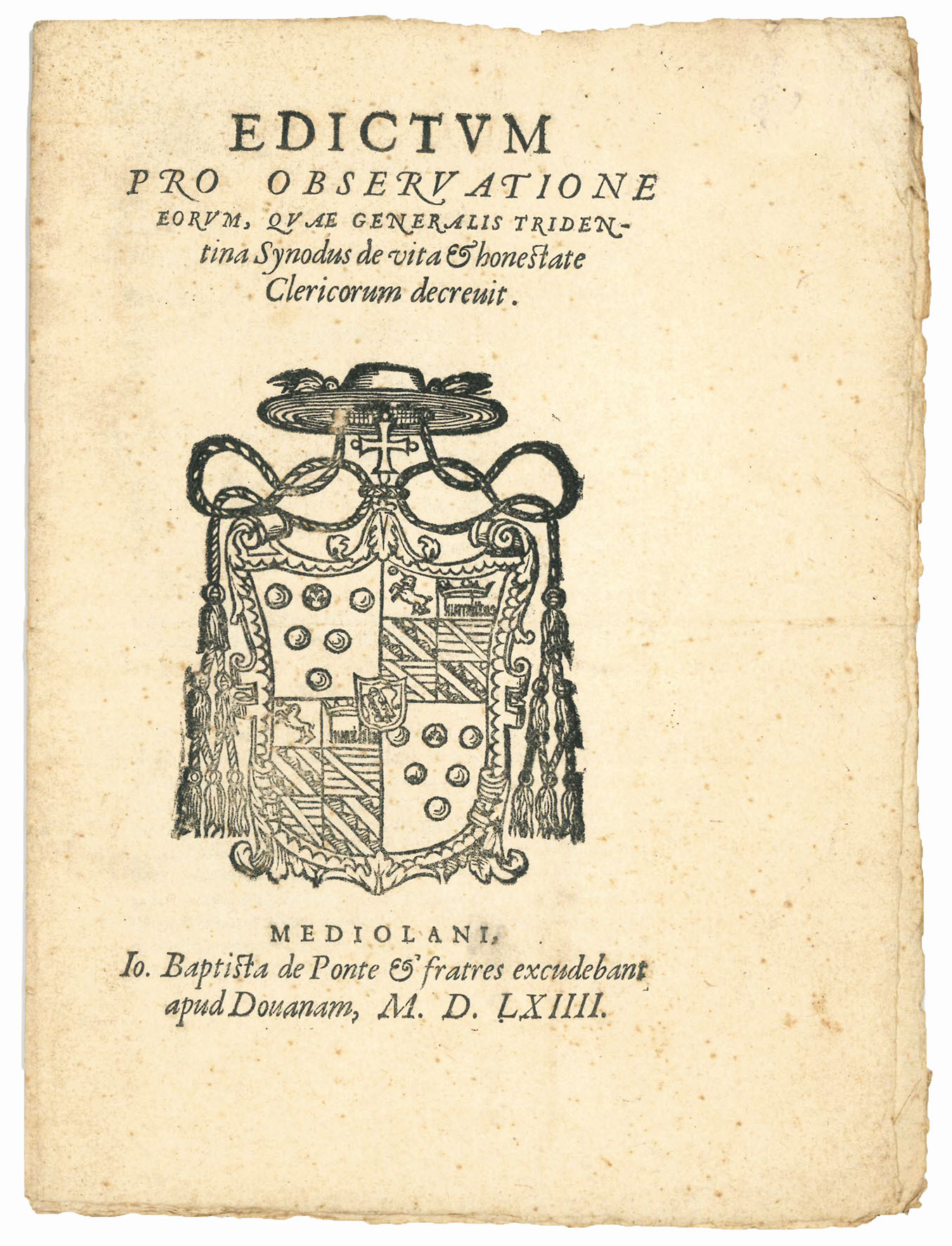Edictum pro observatione eorum, quae generalis Tridentina Synodus de vita …