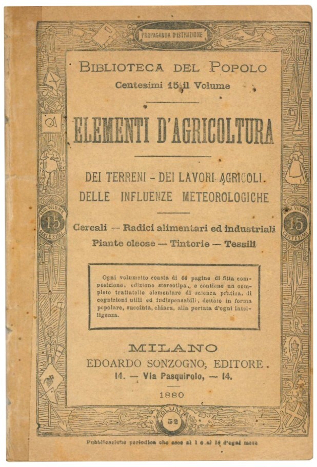 Elementi d'agricoltura: dei terreni, dei lavori agricoli, delle influenze metereologiche: …