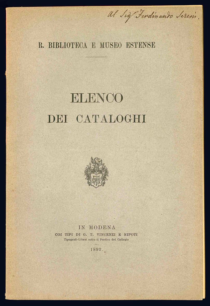 Elenco dei cataloghi.