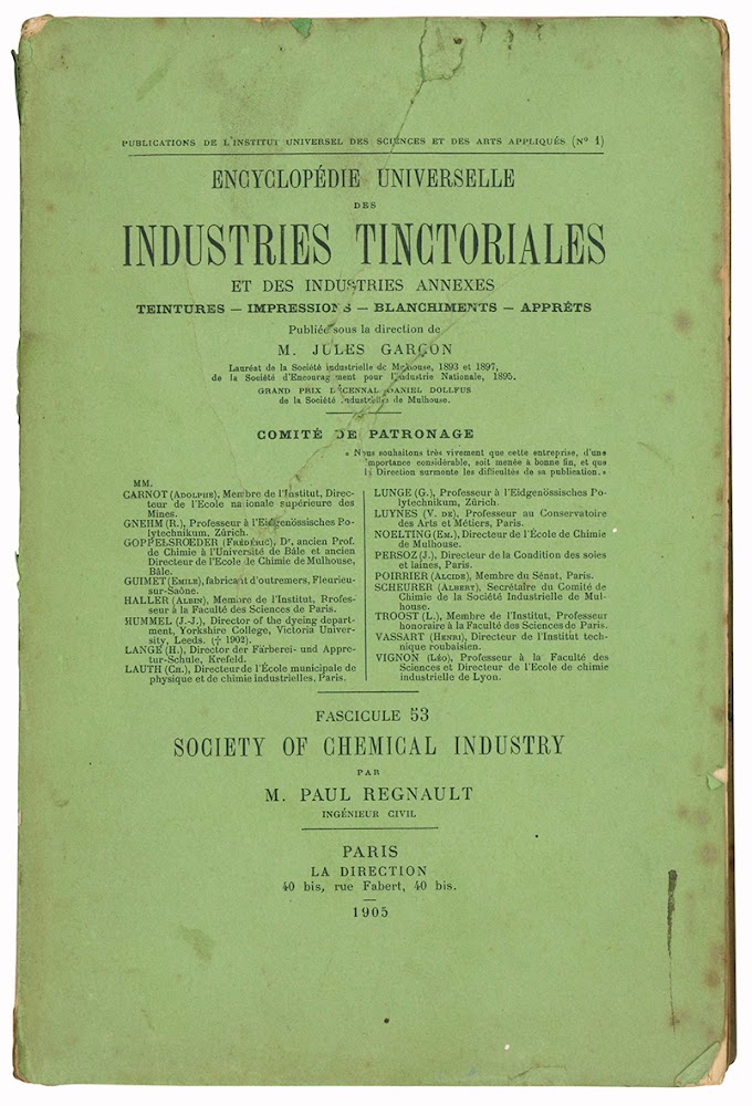 Encyclopédie universelle des industries tinctoriales et des industries annexes teintures …
