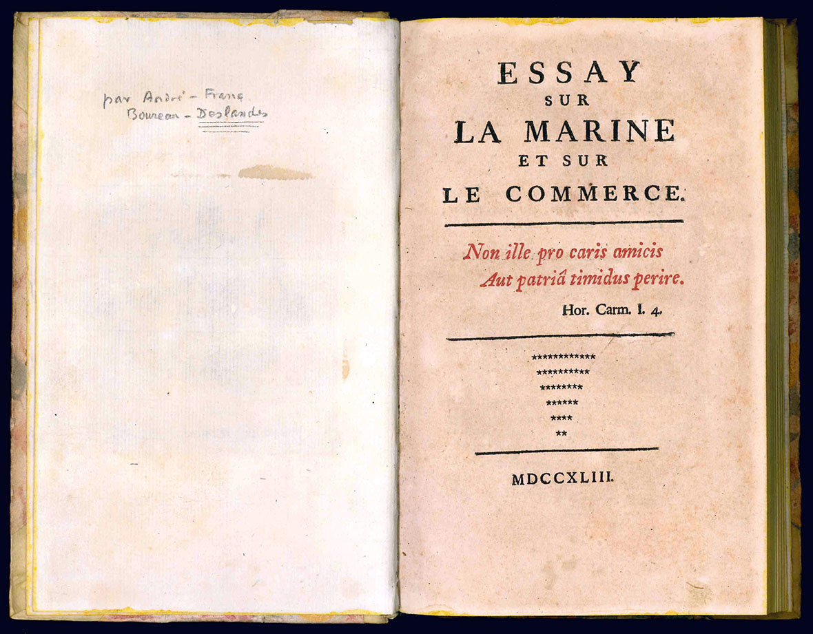 Essay sur la marine et sur le commerce.