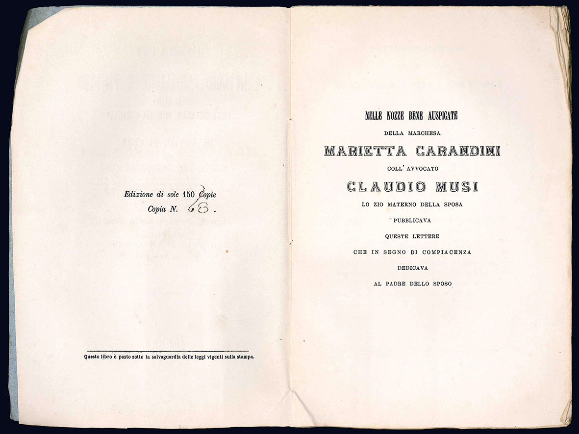 Estratti di un carteggio famigliare e privato ai tempi delle …