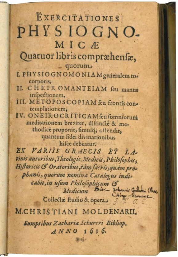 Exercitationes physiognomicæ Quatuor libris compræhensæ, quorum I. Physiognomoniam generale to- …
