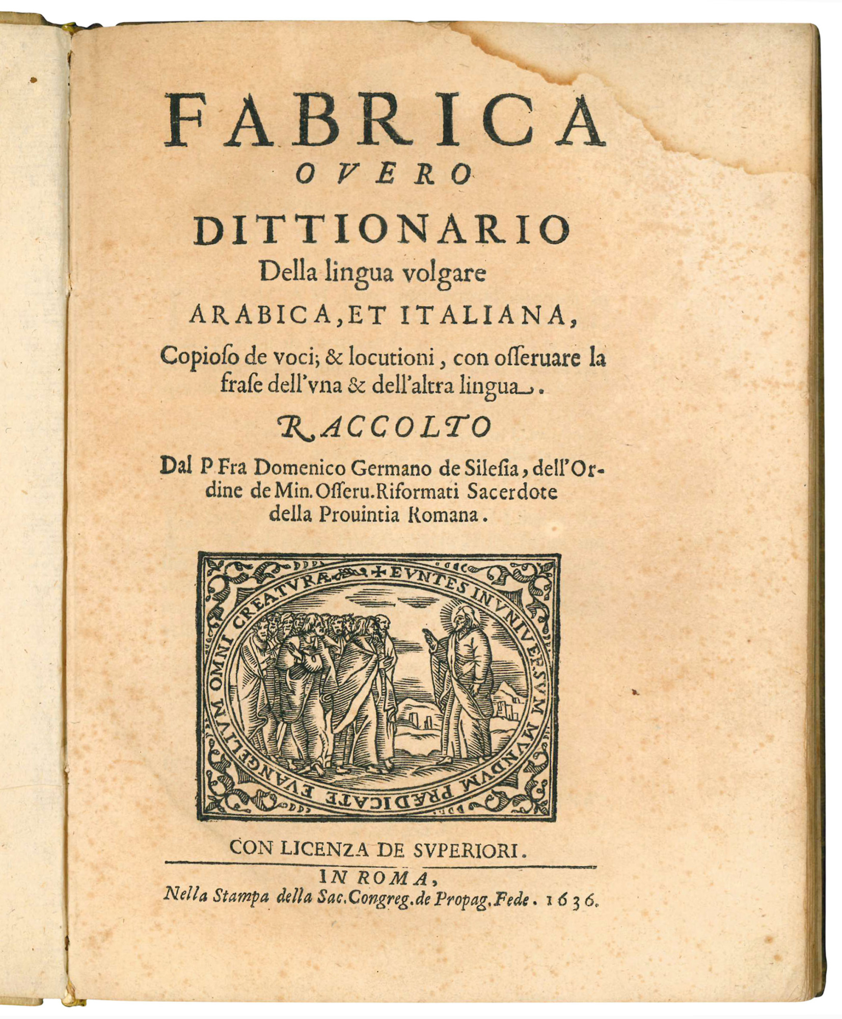 Fabrica overo dittionario della lingua volgare arabica, et italiana, copioso …