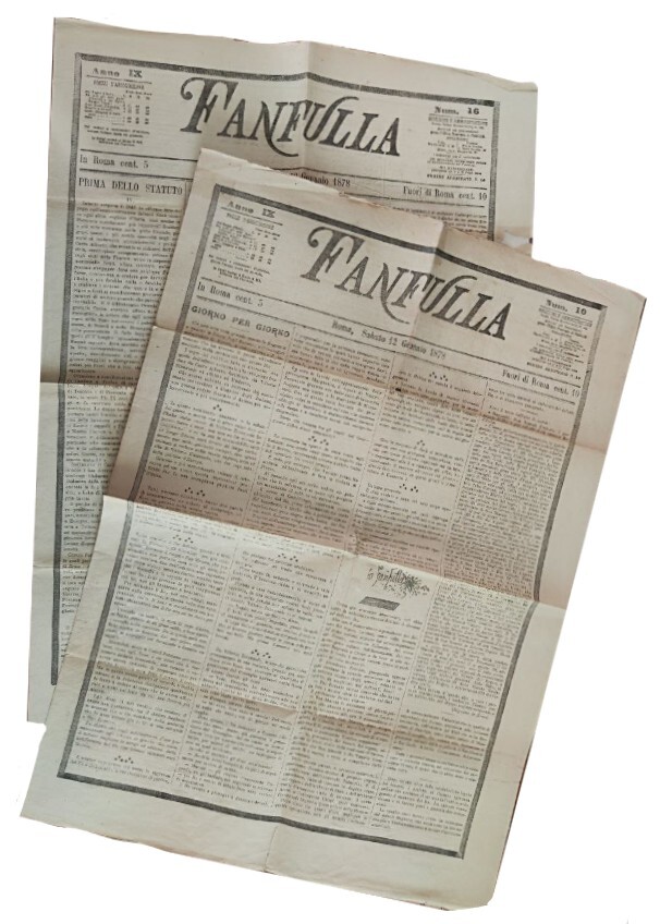 Fanfulla. 2 pubblicazioni: anno IX, nr. 10 del 12 gennaio …