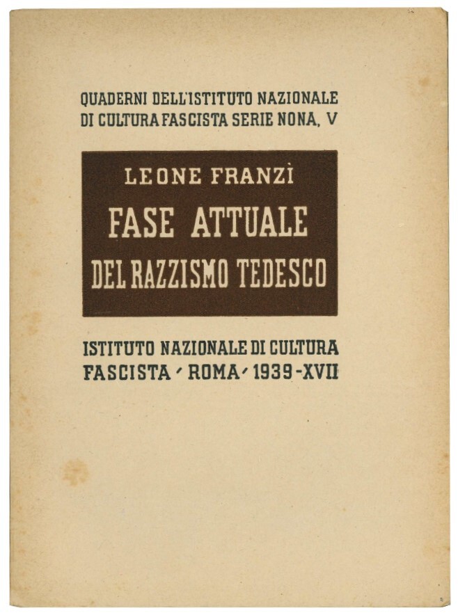 Fase attuale del razzismo tedesco.