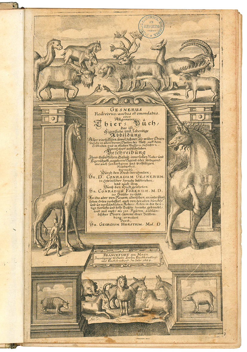 Gesnerus Redivivus / auctus et emendatus oder Allgemeines Thier-Buch das …