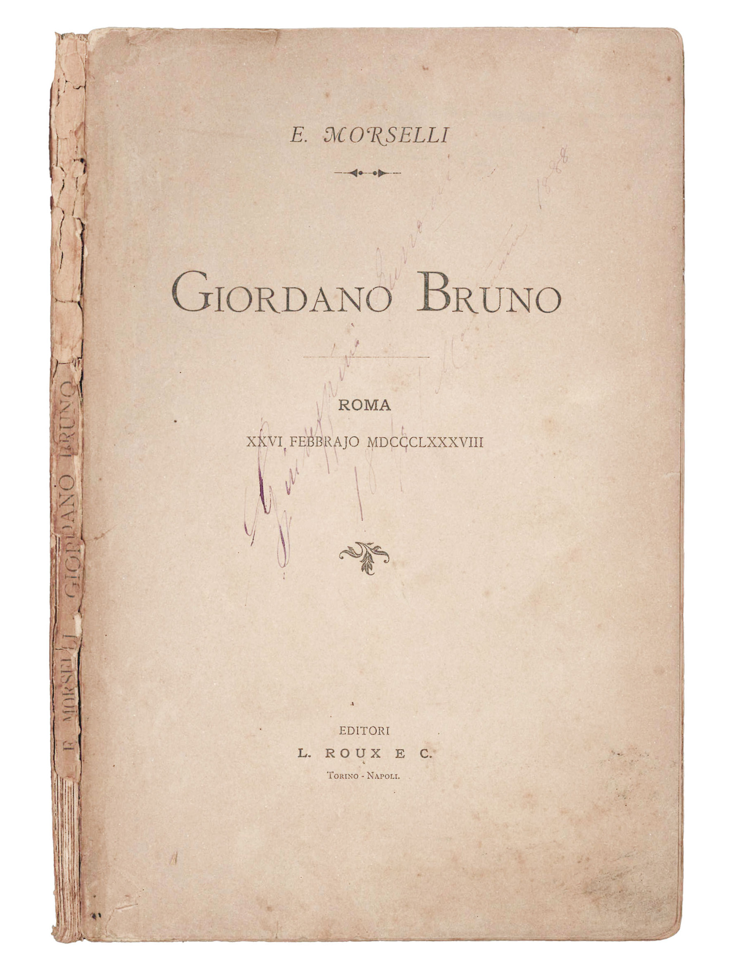 Giordano Bruno. Commemorazione pronunciata nell'aula magna del Collegio Romano.