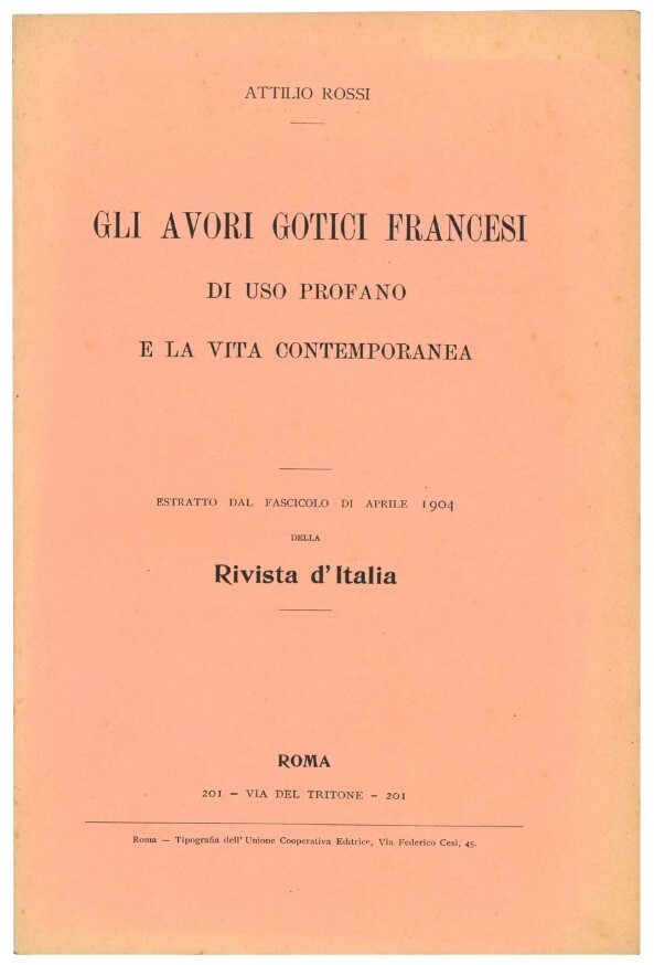 Gli avori gotici francesi di uso profano e la vita …