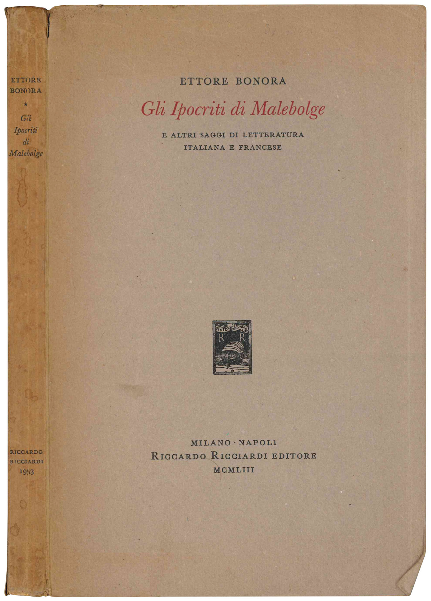 Gli Ipocriti di Malebolge e altri saggi di letteratura italiana …