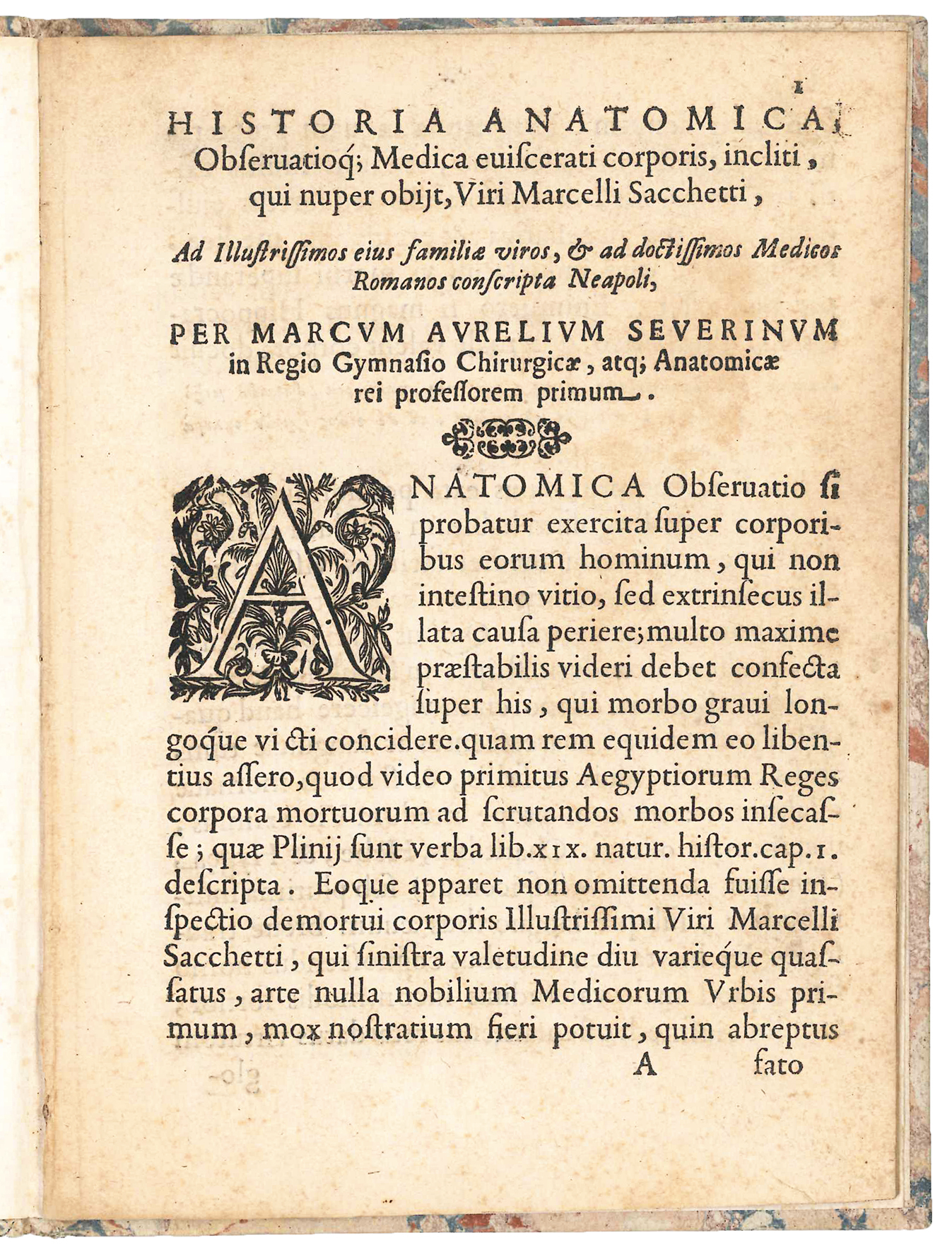 Historia anatomica, Observatioque Medica eviscerati corporis, incliti, qui nuper obijt, …