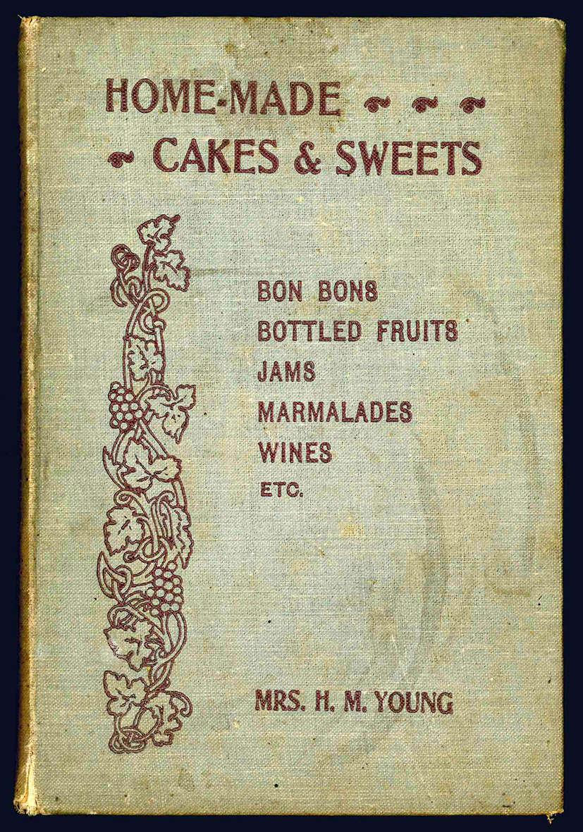 Home-made, cakes and sweets. Bon bons, bottled fruits, jams, marmalades, …