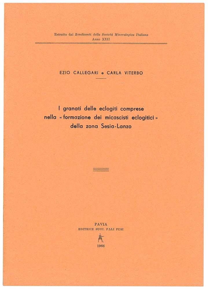 I granati delle eclogiti comprese nelle «formazione dei micascisti eclotici» …