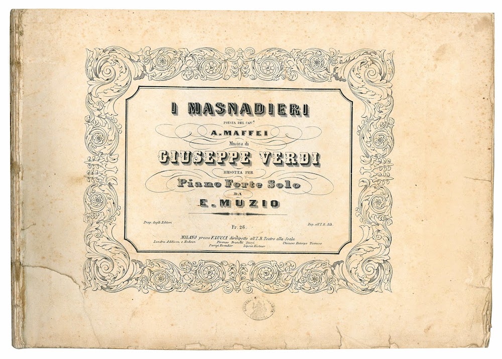 I masnadieri. Ridotta per Piano Forte Solo da E. Muzio.