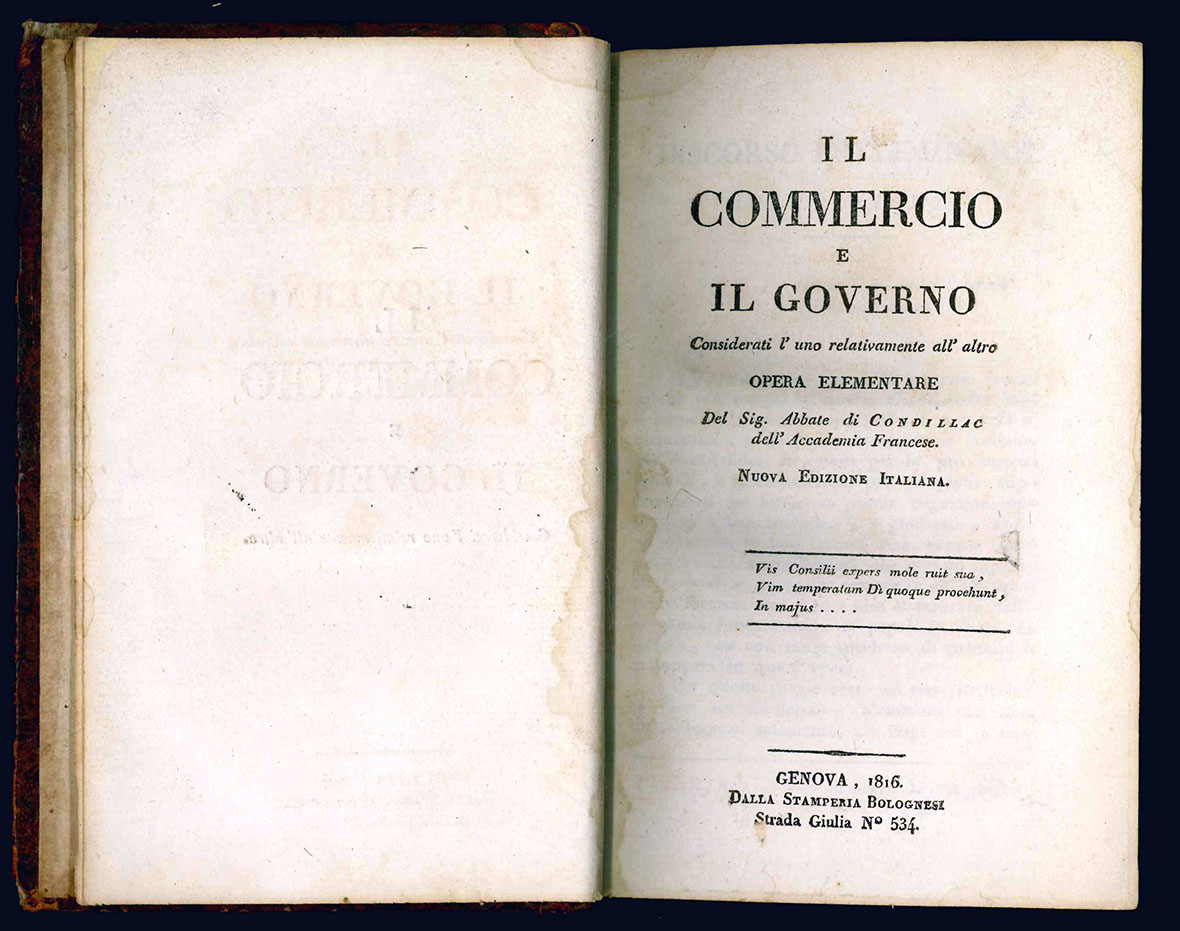 Il commercio e il governo considerati l'uno relativamente all'altro. Opera …