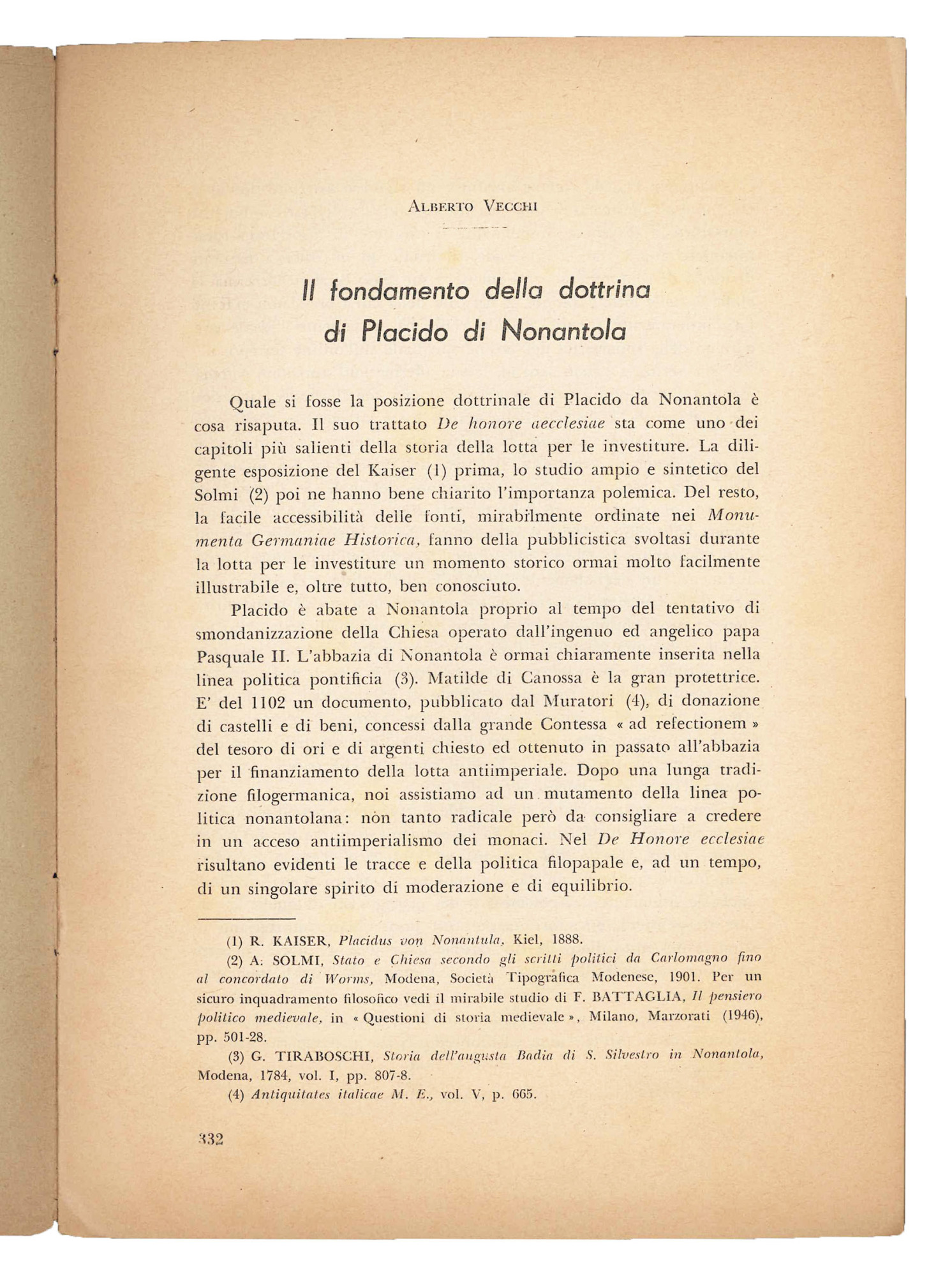 Il fondamento della dottrina di Placido di Nonantola.