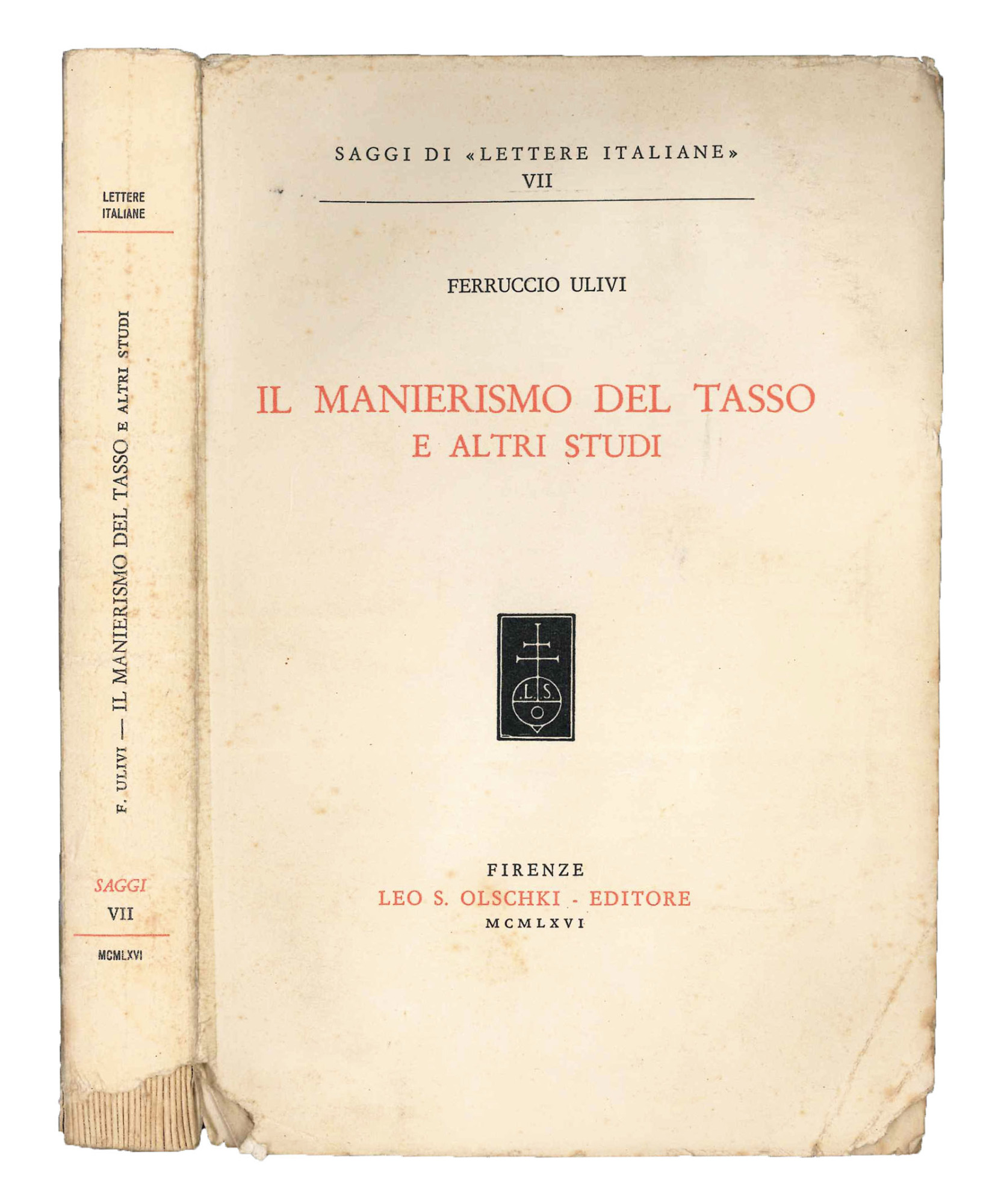Il manierismo del Tasso e altri studi.