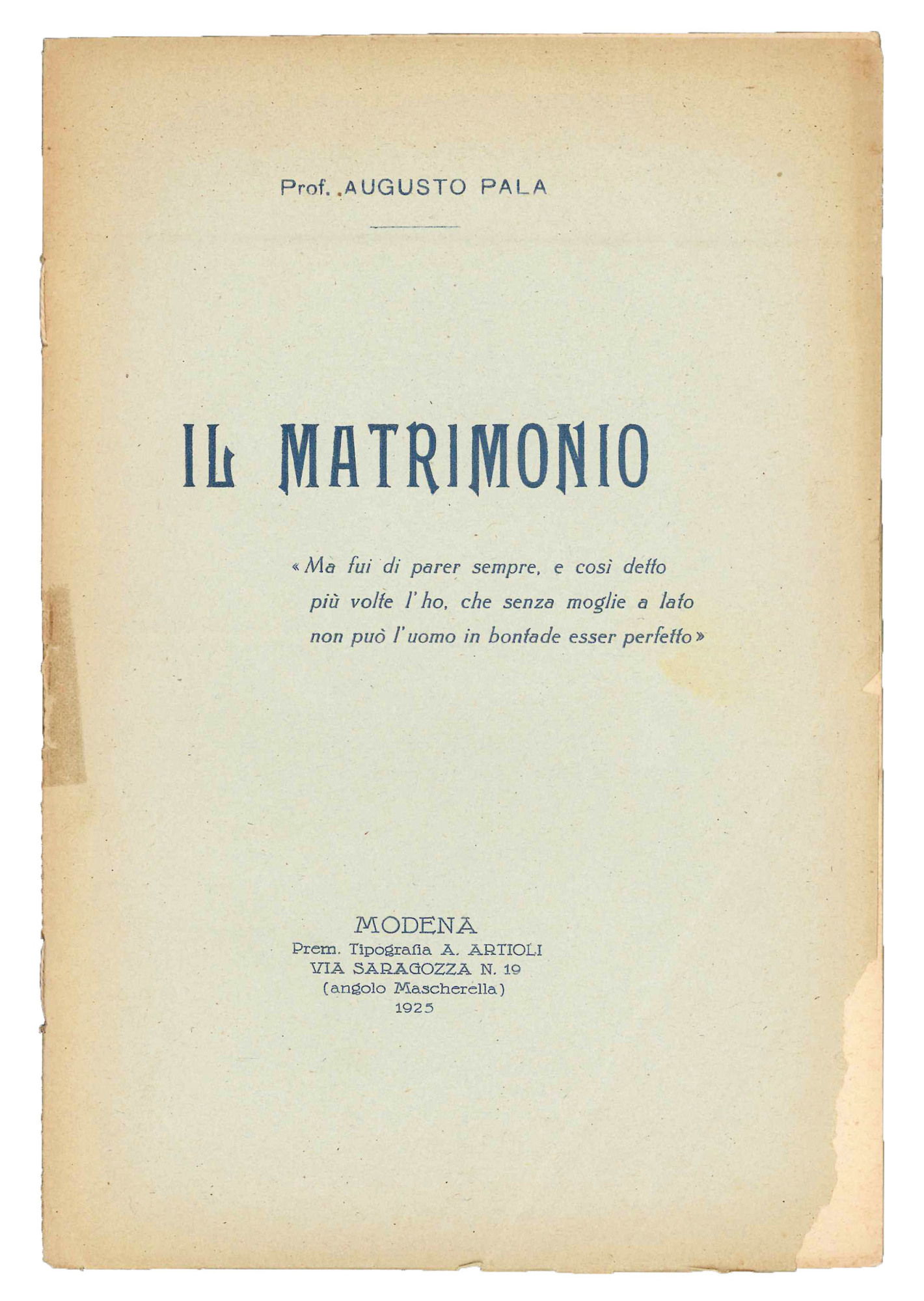 Il matrimonio.
