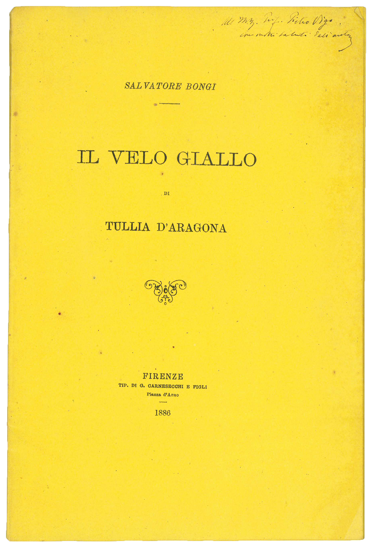 Il velo giallo di Tullia D'Aragona