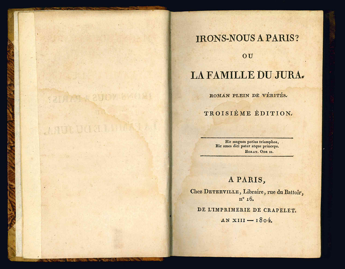 Irons-nous à Paris? ou la famille du Jura. Roman plein …