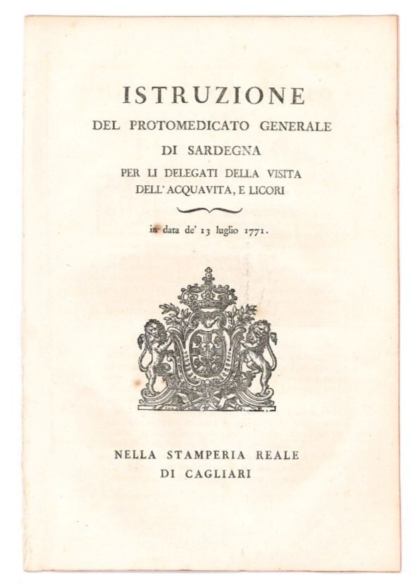 Istruzione del protomedicato generale di Sardegna per li delegati della …