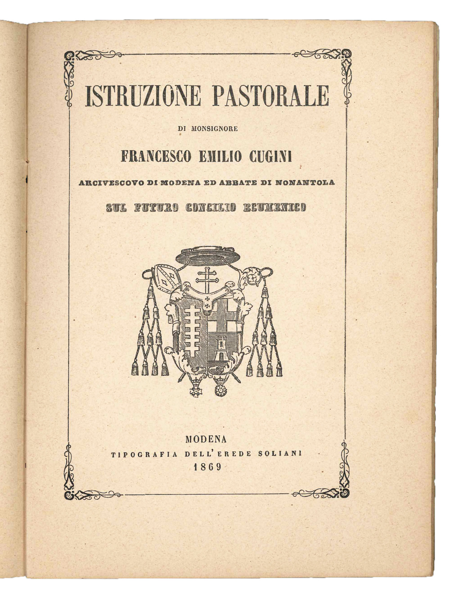 Istruzione pastorale di monsignore Francesco Emilio Cugini [...] sul futuro …