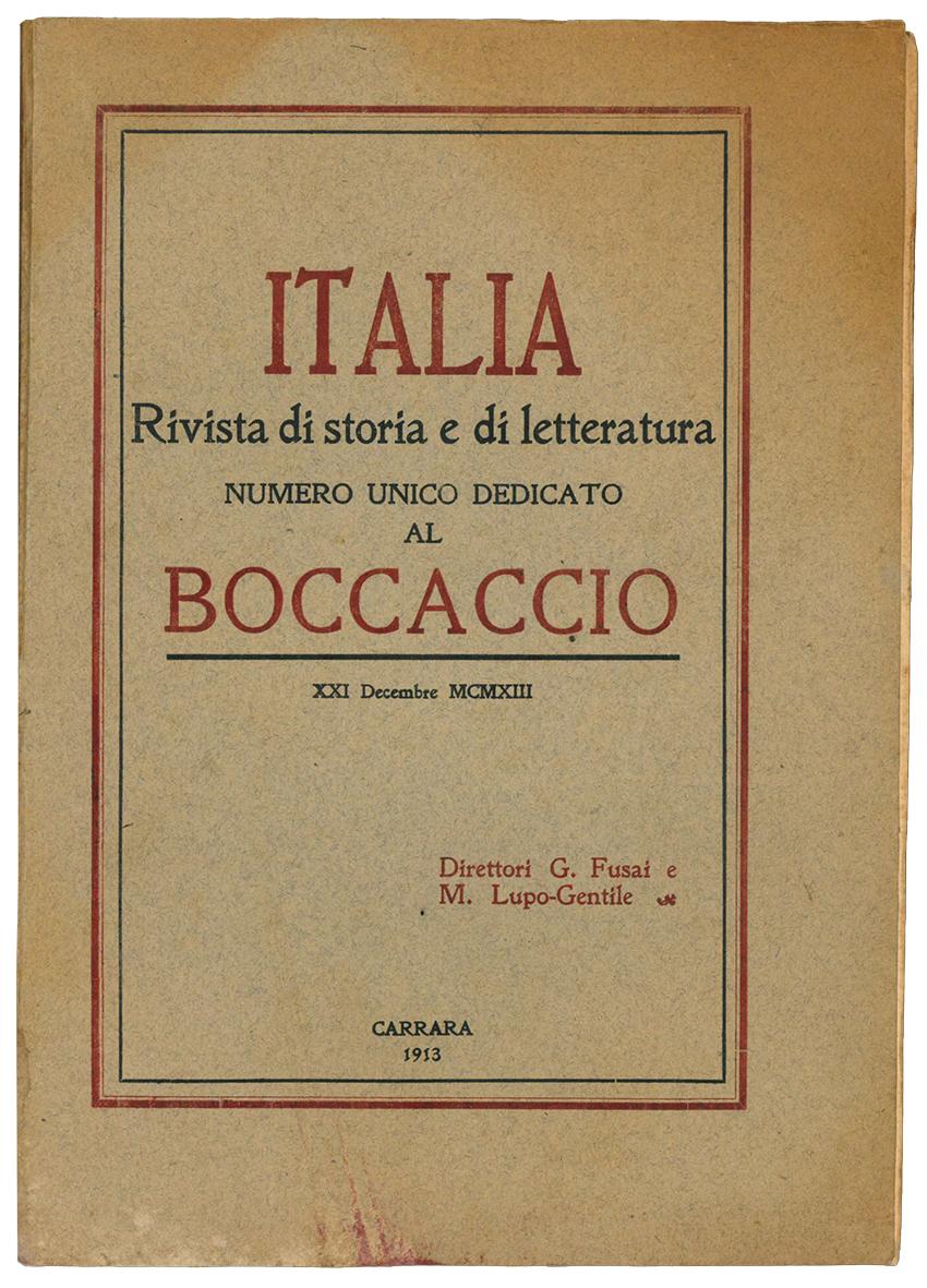 Italia. Rivista di storia e di letteratura. Numero unico dedicato …