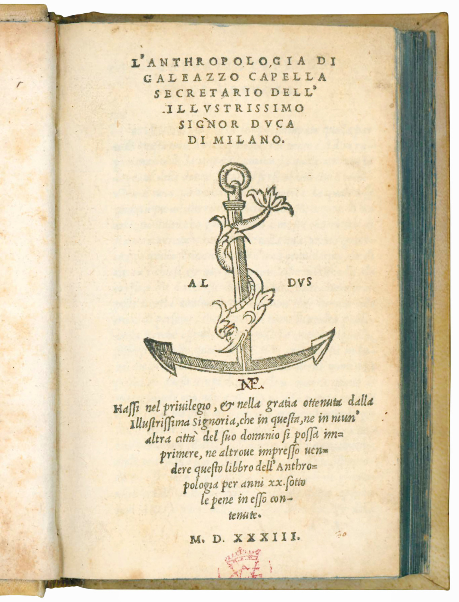 L'anthropologia di Galeazzo Capella secretario dell'Illustrissimo Signor Duca di Milano