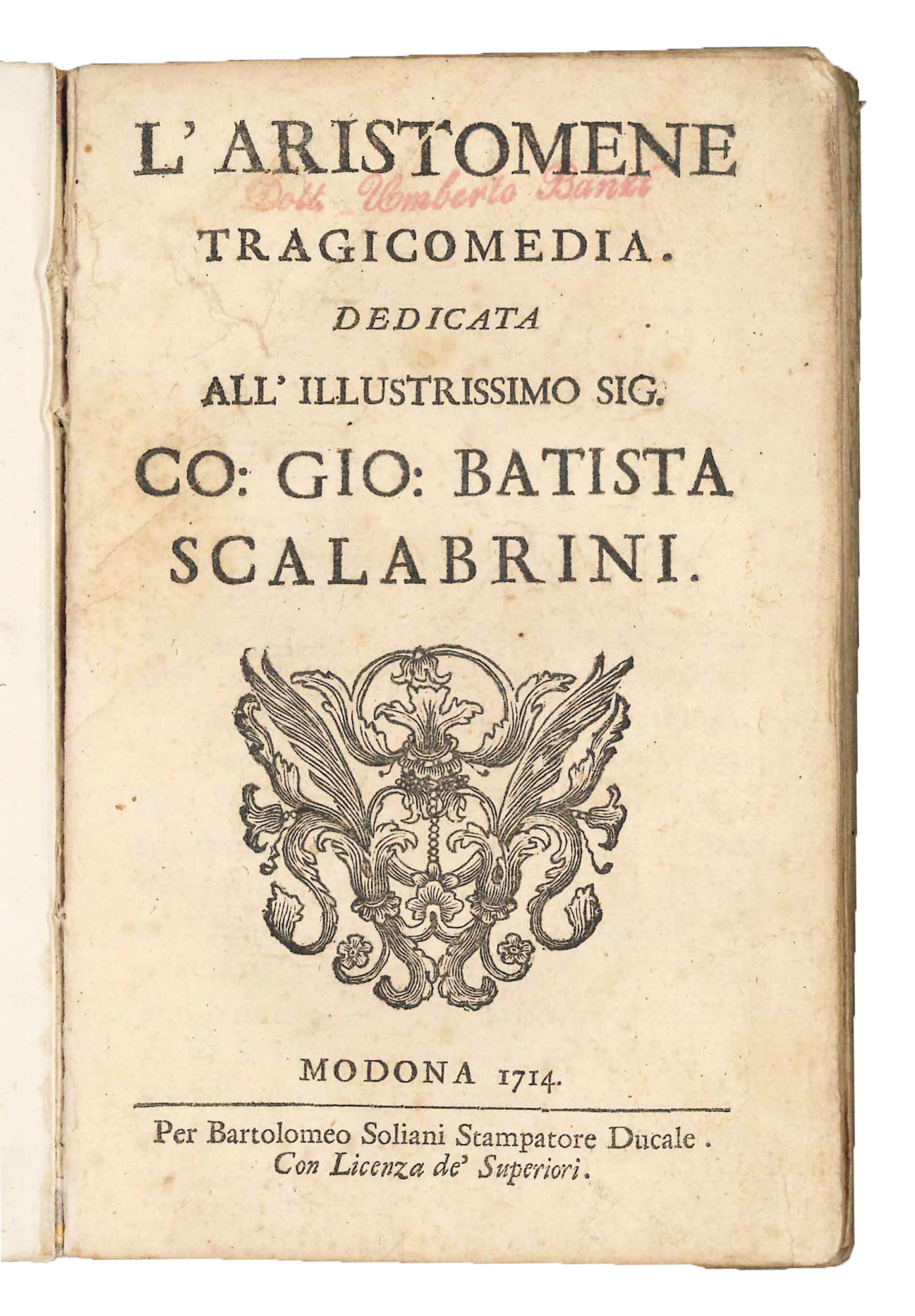 L'Aristomene tragicomedia.