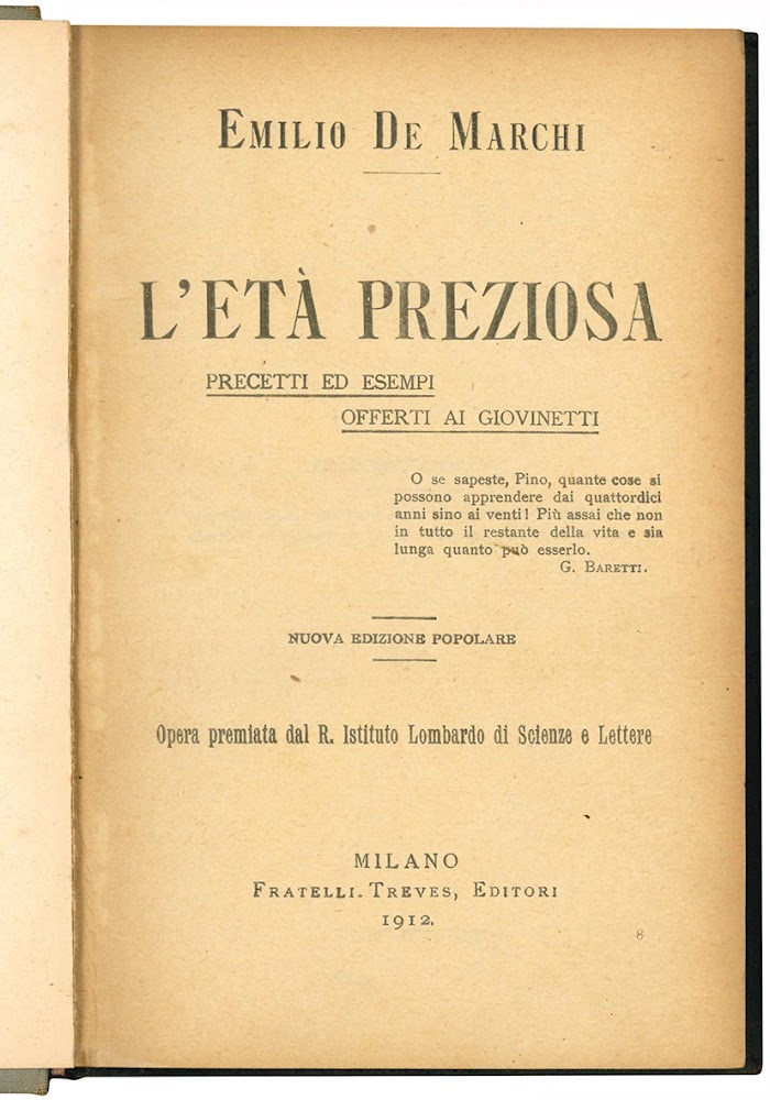 L'età preziosa. Precetti ed esempi offerti ai giovinetti. Nuova edizione …