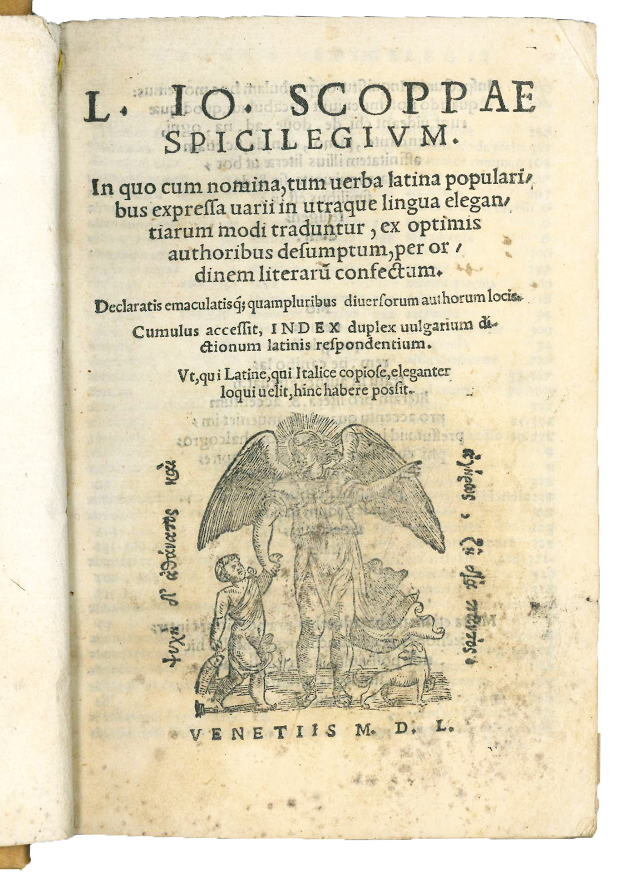 L. Io. Scoppae Spicilegium. In quo nomina, tum verba latina …