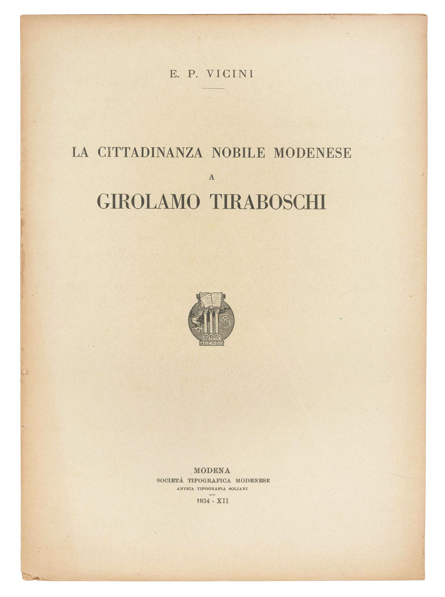 La cittadinanza nobile modenese a Girolamo Tiraboschi.