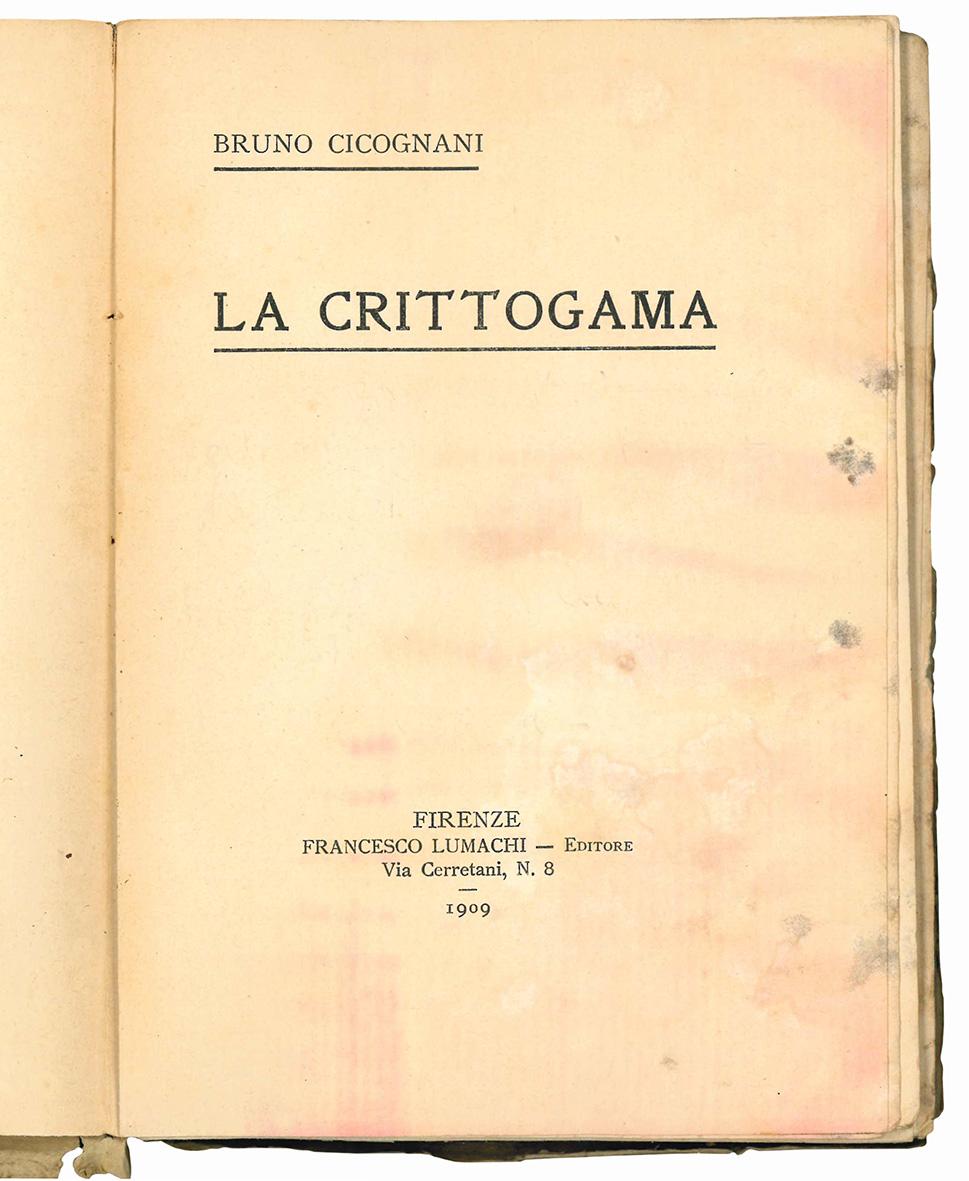 La crittogama. Romanzo.