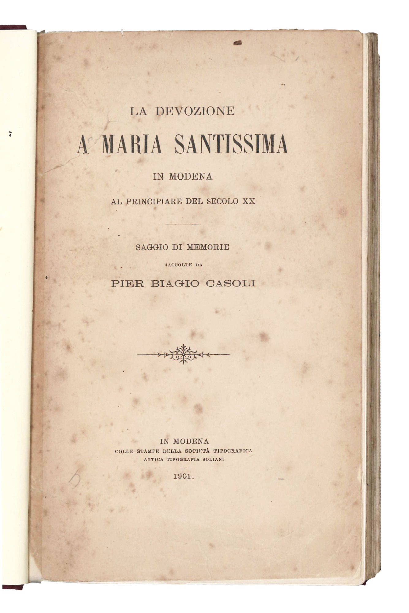 La devozione a Maria Santissima in Modena al principiare del …