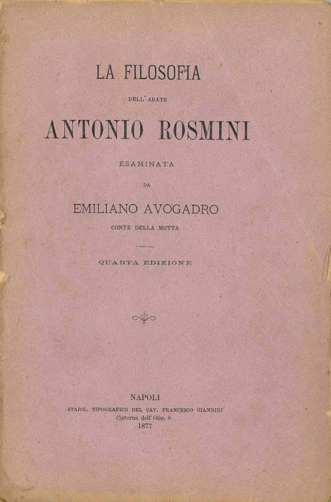 La filosofia dell'abate Antonio Rosmini. Quarta edizione