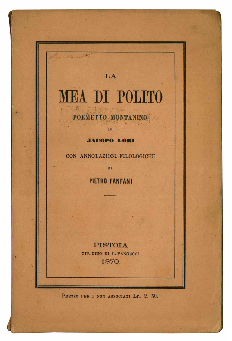 La Mea di Polito. Poemetto montanino di Jacopo Lori con …