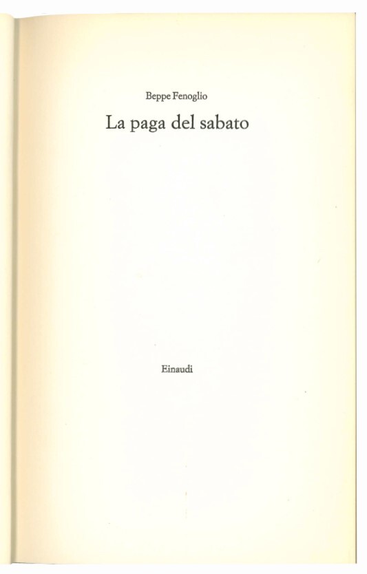 La paga del sabato.