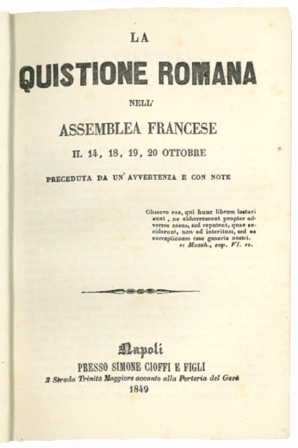 La quistione romana nell'Assemblea Francese il 14, 18, 19, 20 …