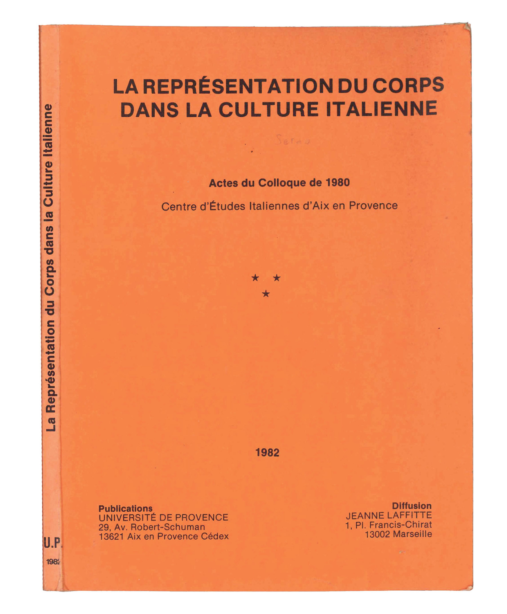 la representation du corps dans la cultlure italienne. Actes du …