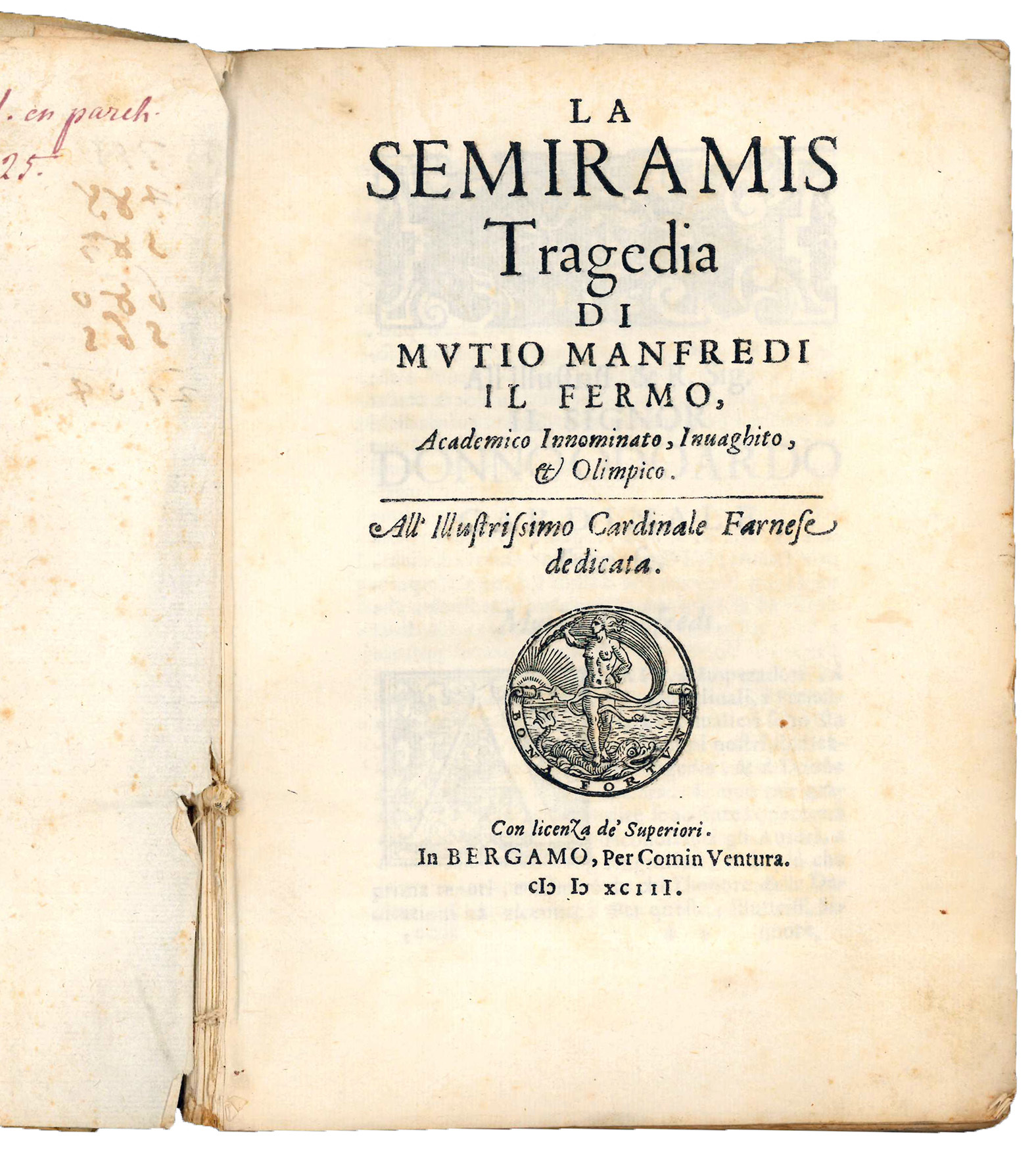 La Semiramis tragedia di Mutio Manfredi il Fermo, Academico Innominato, …