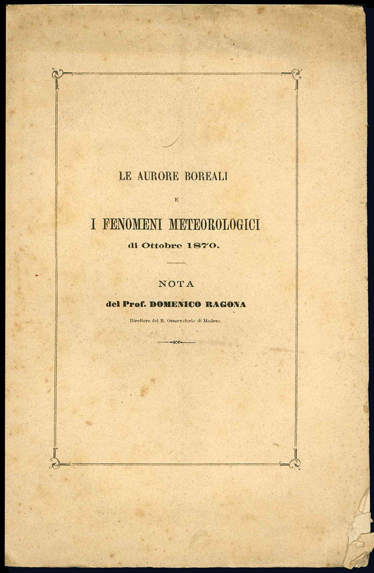Le aurore boreali e i fenomeni meteorologici di Ottobre 1870. …
