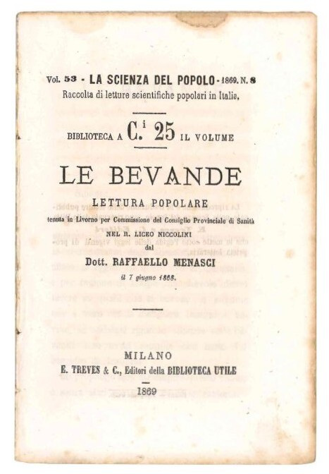 Le bevande. Lettura popolare tenuta in Livorno per commissione del …