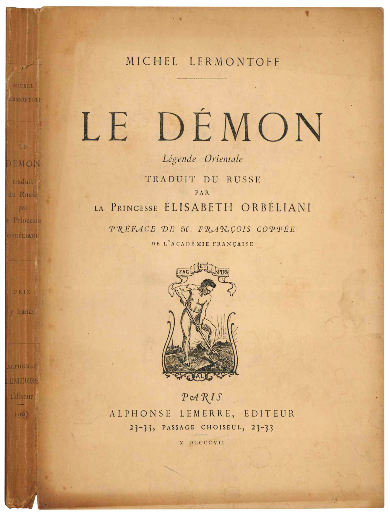 Le demon. Légende orientale. Traduit du russe par la Princesse …
