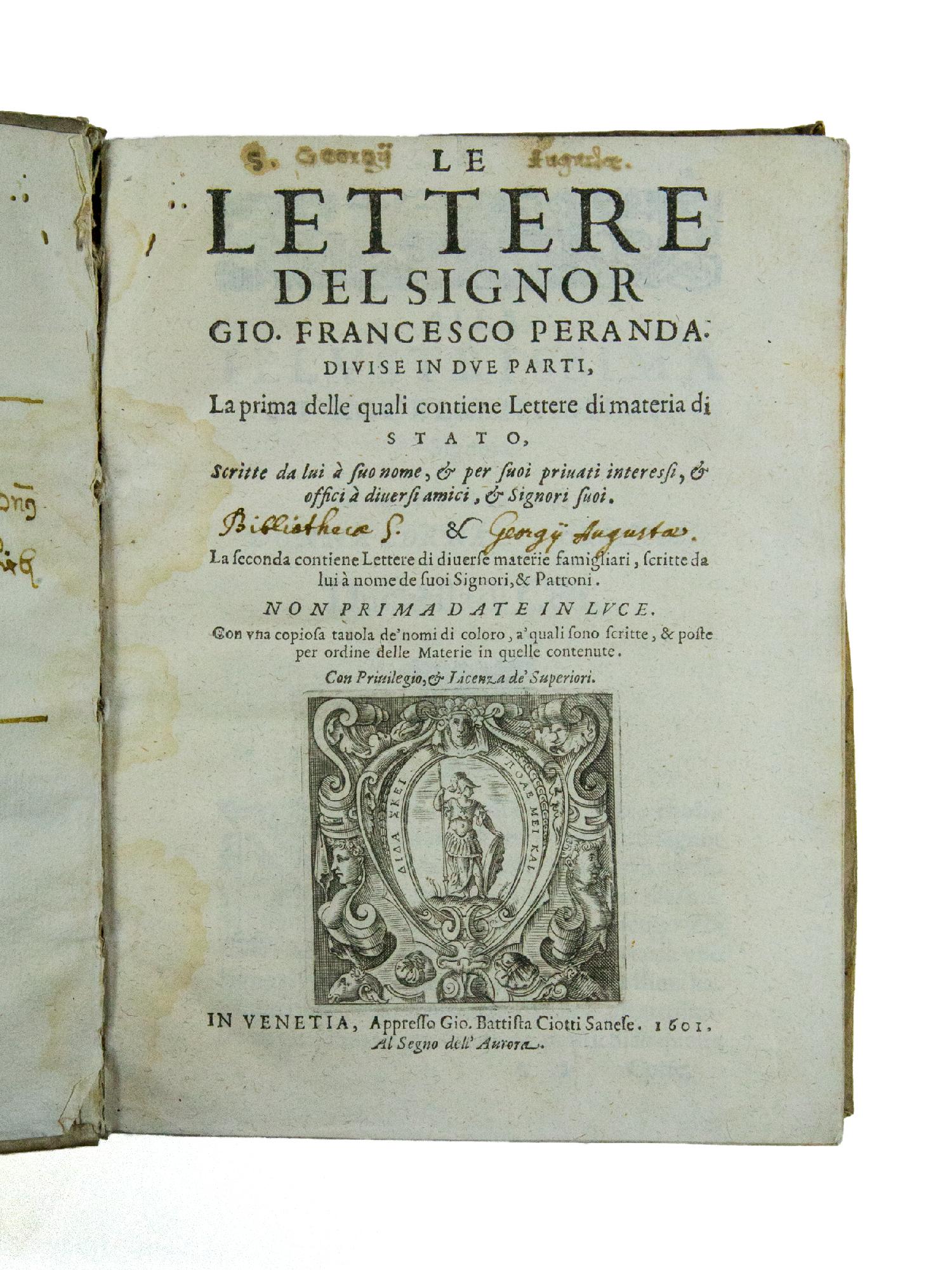 Le lettere [...] Divise in due parti. La prima delle …