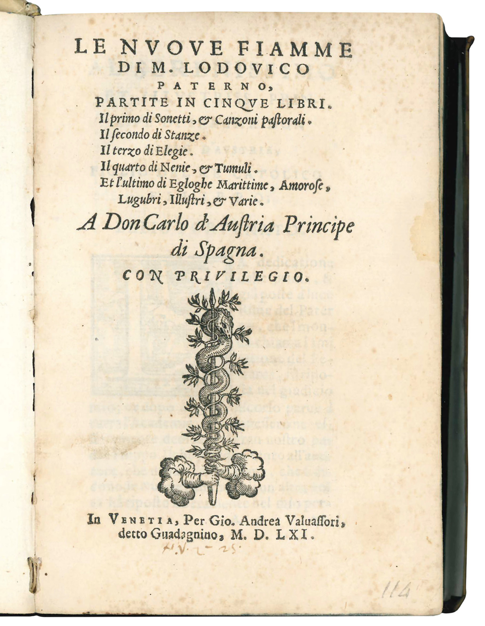 Le nuove fiamme di M. Lodovico Paterno, partite in cinque …